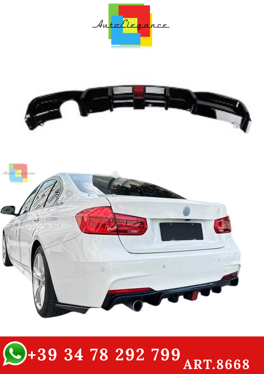 🔥ART.8668 DIFFUSORE POSTERIORE PER BMW 3 F30 F31 NERO LUCIDO SINGOLO CON LED🔥