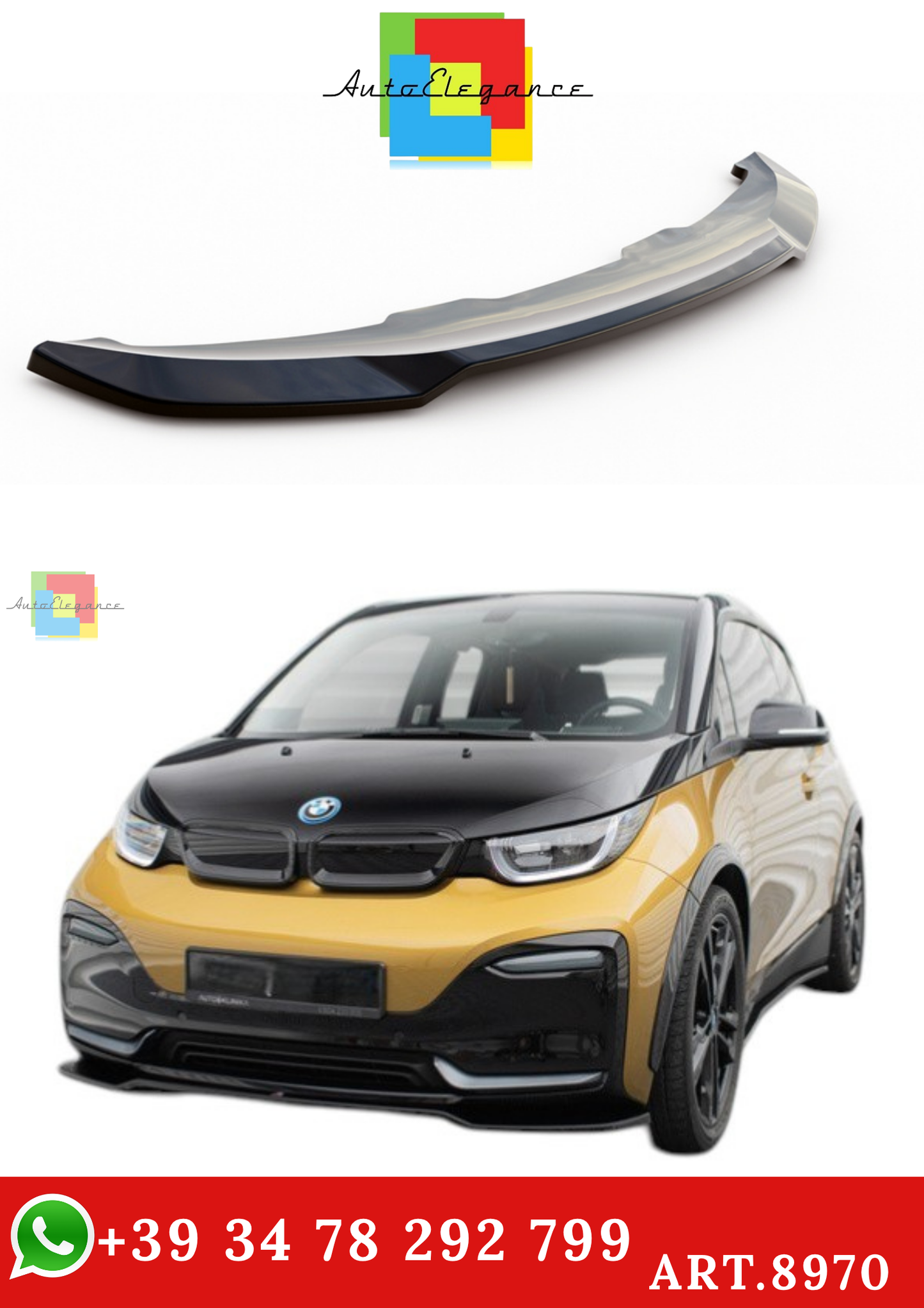 🔥ART.8970 SPLITTER ANTERIORE V.1 ADATTO PER BMW i3 S Mk1 FACELIFT🔥