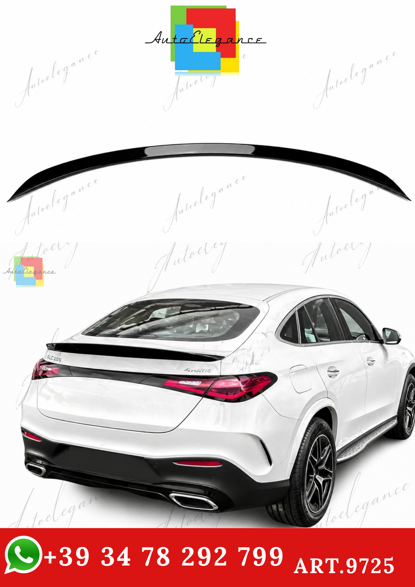 🔥ART.9725 SPOILER POSTERIORE PER BAGAGLIAIO GLC C254 NERO LUCIDO in ABS 2024+🔥