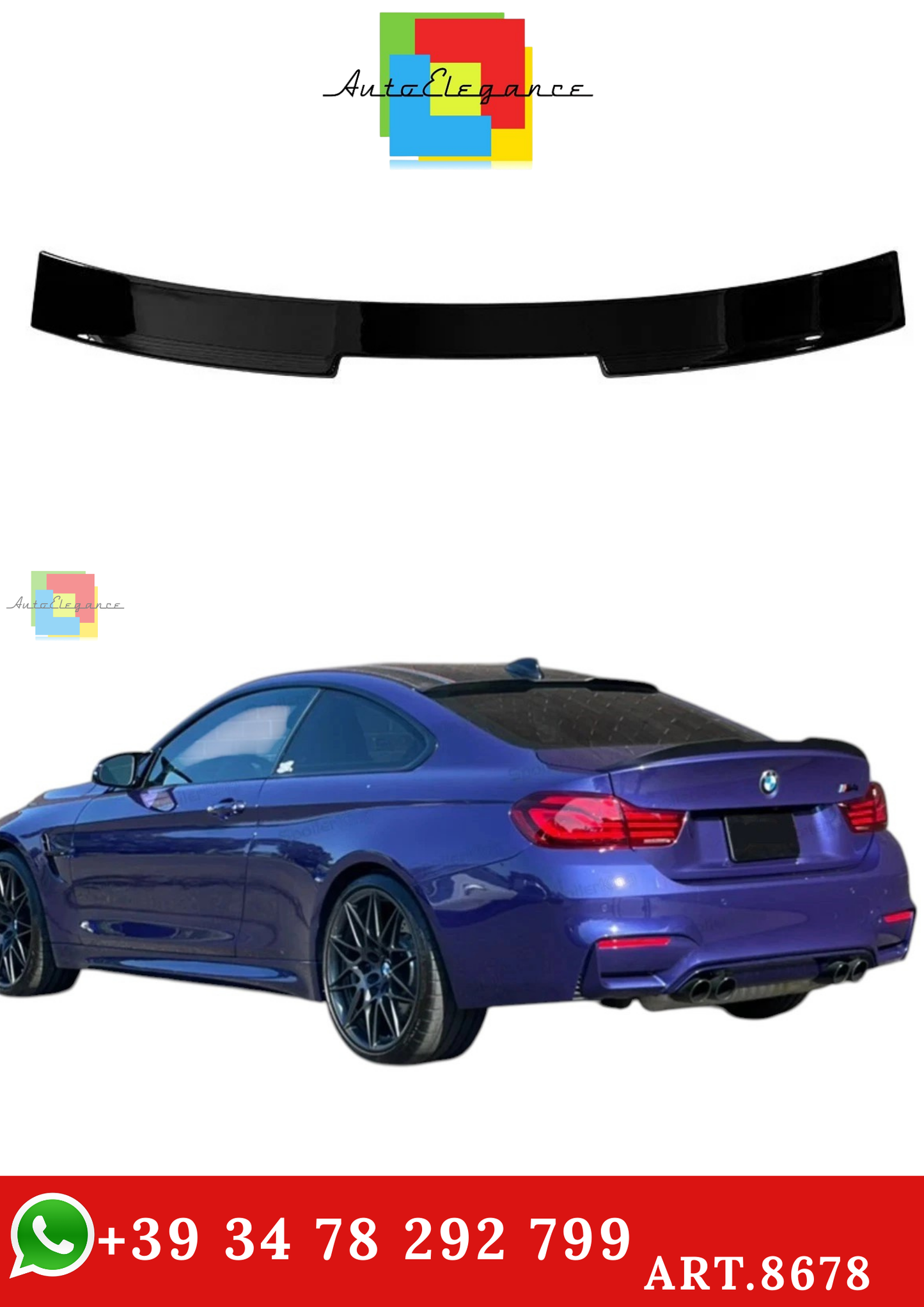 🔥ART.8678 SPOILER FINESTRA BMW SERIE 4 M4 F32 NERO LUCIDO ALA LABBRO 13-20🔥