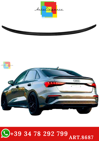 🔥ART.8687 SPOILER STIVALE Audi A3 S3 RS3 8Y BERLINA NERO lUCIDO STILE S3 20+🔥