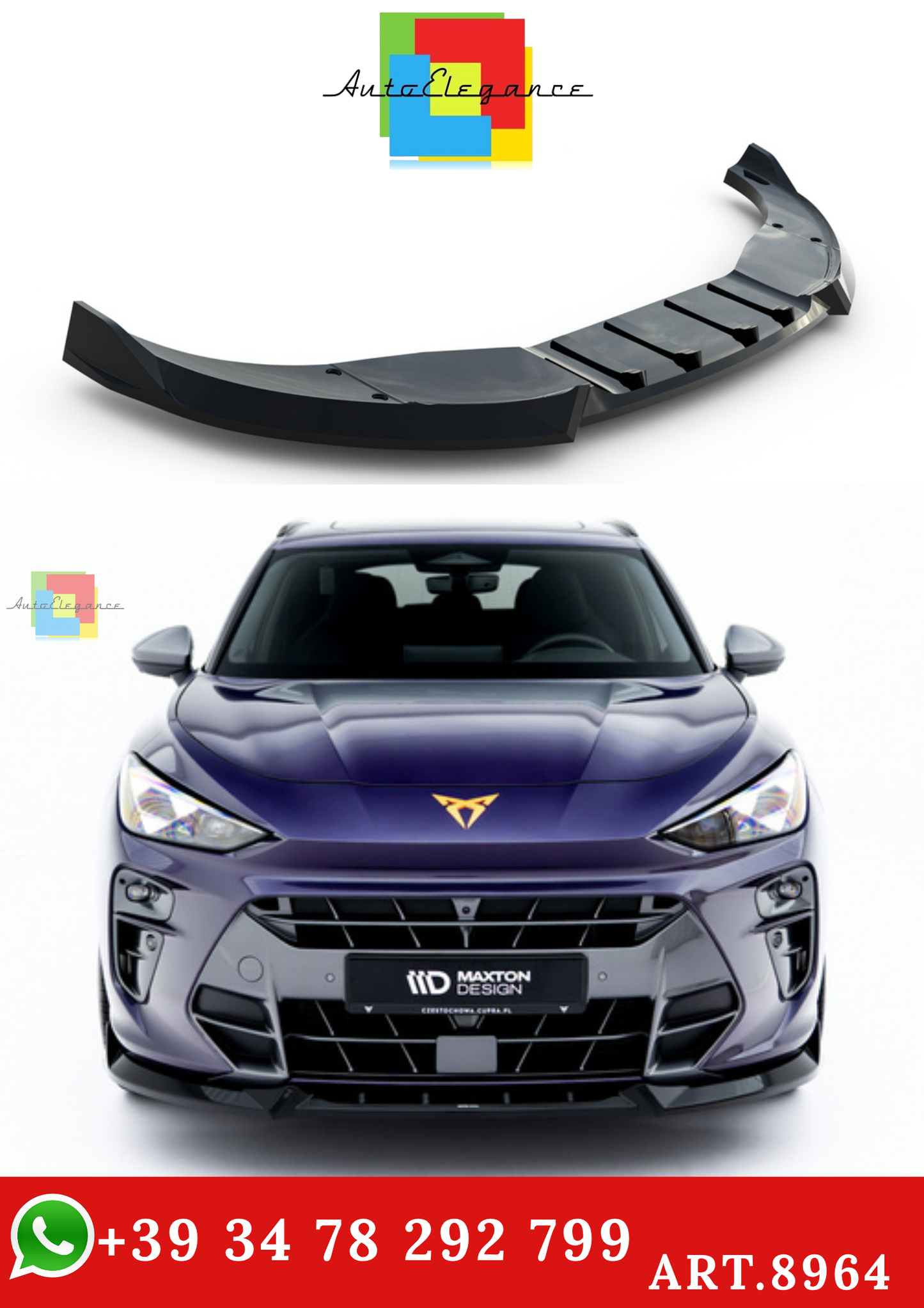 🔥ART.8964 SPLITTER ANTERIORE V.1 ADATTO PER CUPRA TERRAMAR Mk1🔥