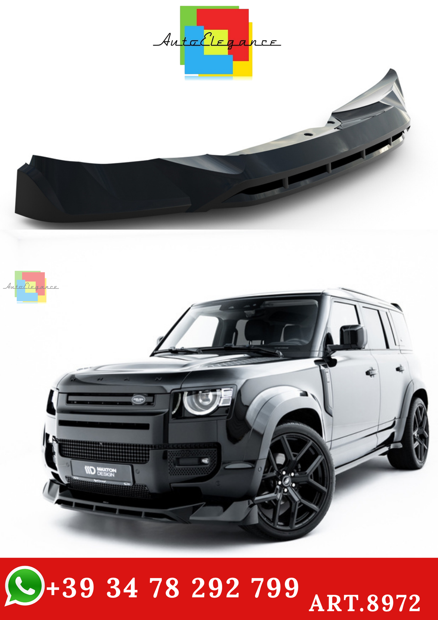 🔥ART.8972 SPLITTER ANTERIORE PER LAND ROVER DEFENDER Mk4🔥