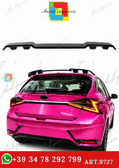 🔥ART.9727 SPOILER PER TETTO STILE N HYUNDAI  i20 IN ABS NERO LUCIDO / 2020+🔥
