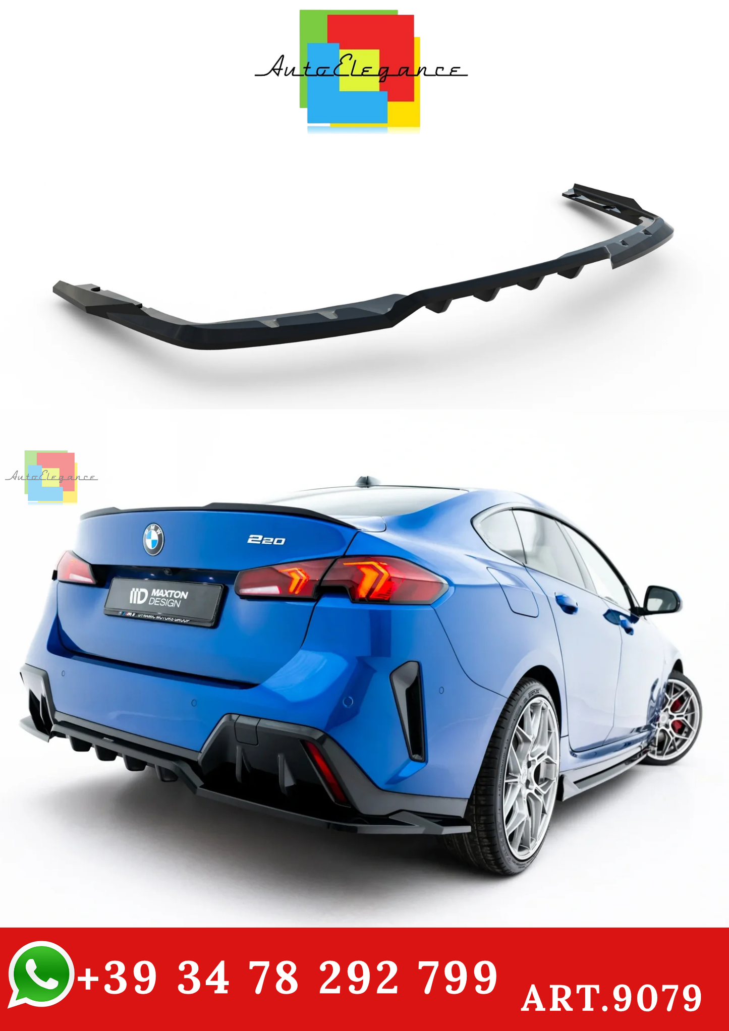 🔥ART.9079  SPLITTER POSTERIORE BMW SERIE 2 M-PACK GRAN COUPE F74🔥