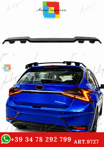 🔥ART.9727 SPOILER PER TETTO STILE N HYUNDAI  i20 IN ABS NERO LUCIDO / 2020+🔥