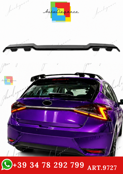 🔥ART.9727 SPOILER PER TETTO STILE N HYUNDAI  i20 IN ABS NERO LUCIDO / 2020+🔥
