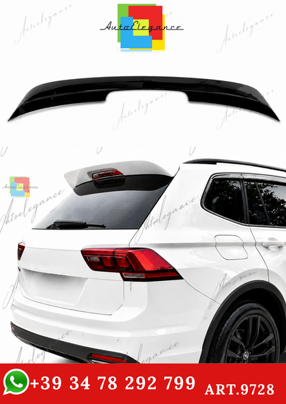 🔥ART.9728 SPOILER POSTERIORE PER TETTO VW TIGUAN NERO LUCIDO IN ABS / 16 -20🔥