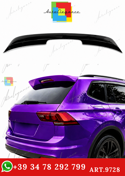 🔥ART.9728 SPOILER POSTERIORE PER TETTO VW TIGUAN NERO LUCIDO IN ABS / 16 -20🔥
