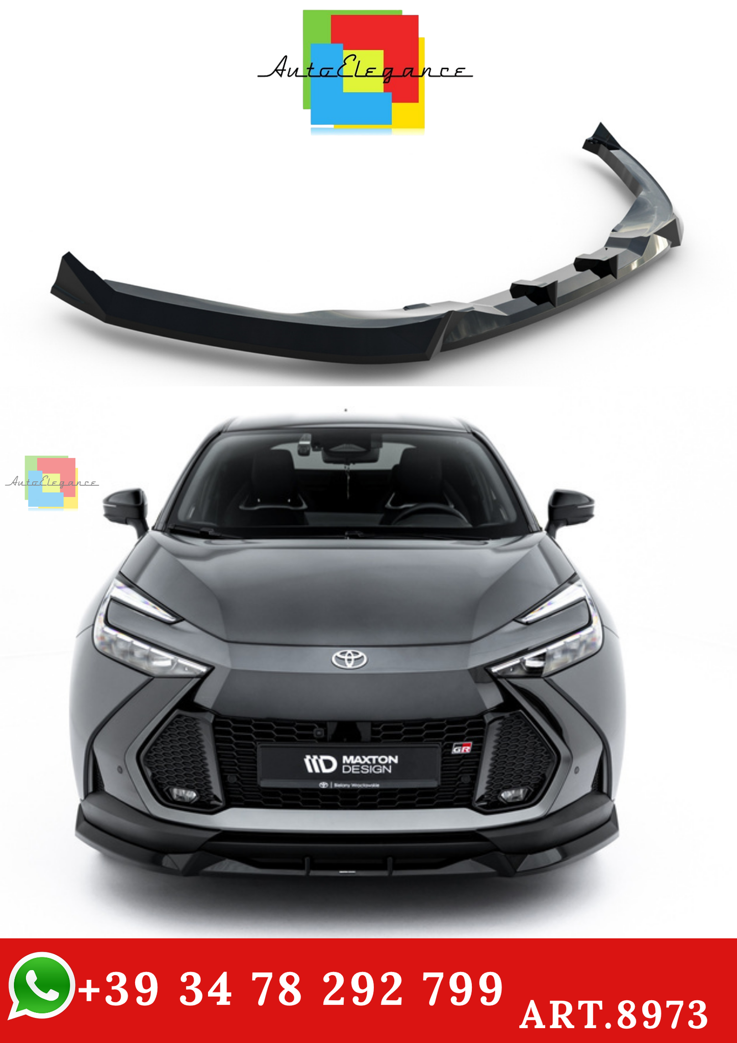 🔥ART.8973 SPLITTER ANTERIORE ADATTO PER TOYOTA C-HR Mk2🔥