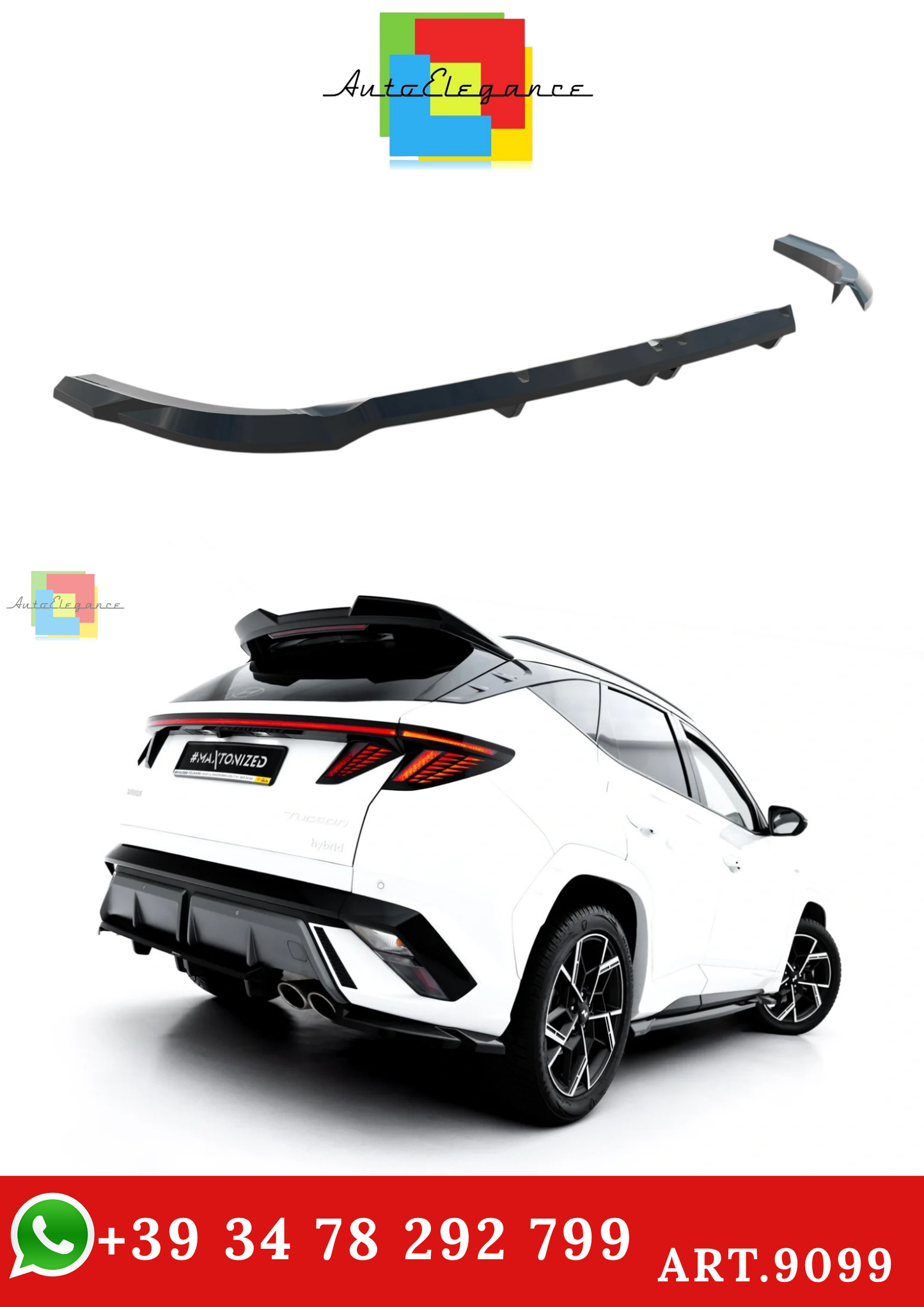 🔥ART.9099 SPLITTER POSTERIORE ADATTO PER HYUNDAI TUCSON N-LINE Mk4 FACELIFT🔥