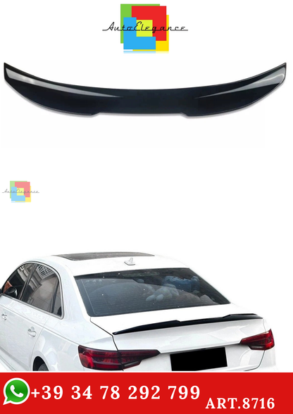 🔥ART.8716 SPOILER POSTERIORE PER AUDI A4 S4 B9 NERO LUCIDO ALA HIGH KICK PSM🔥