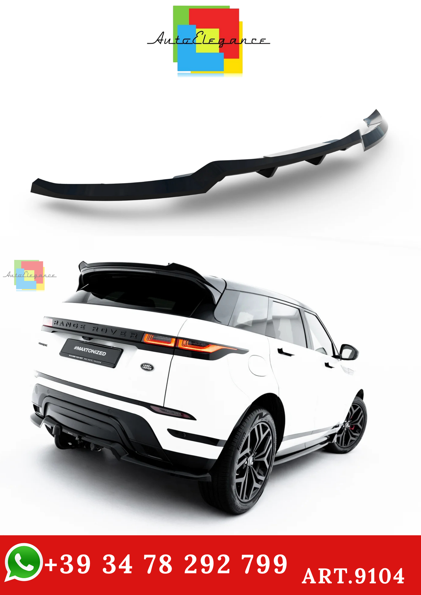 🔥ART.9104 SPLITTER POSTERIORE PER LAND ROVER RANGE ROVER EVOQUE DYUAMIC Mk2🔥
