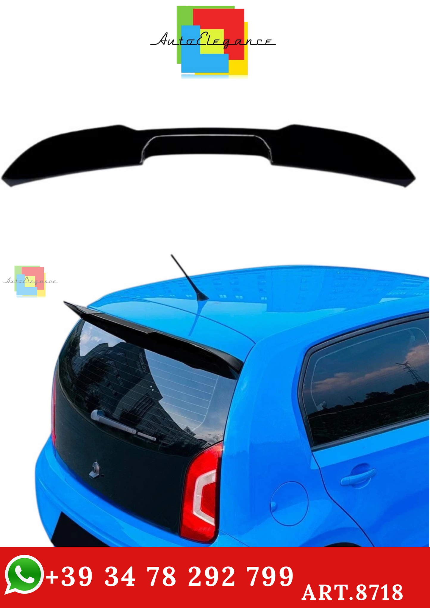 🔥ART.8718 SPOILER TETTO PER VW UP NERO LUCIDO LABBRO ALA DIVISORE 11-23🔥