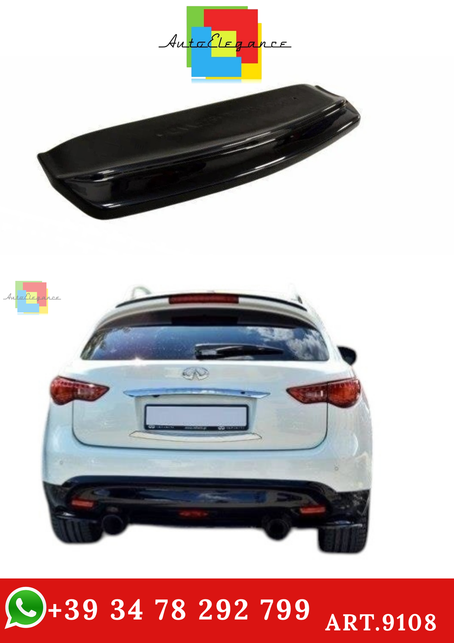 🔥ART.9108 SPLITTER POSTERIORE ADATTO PER  INFINITI QX70🔥