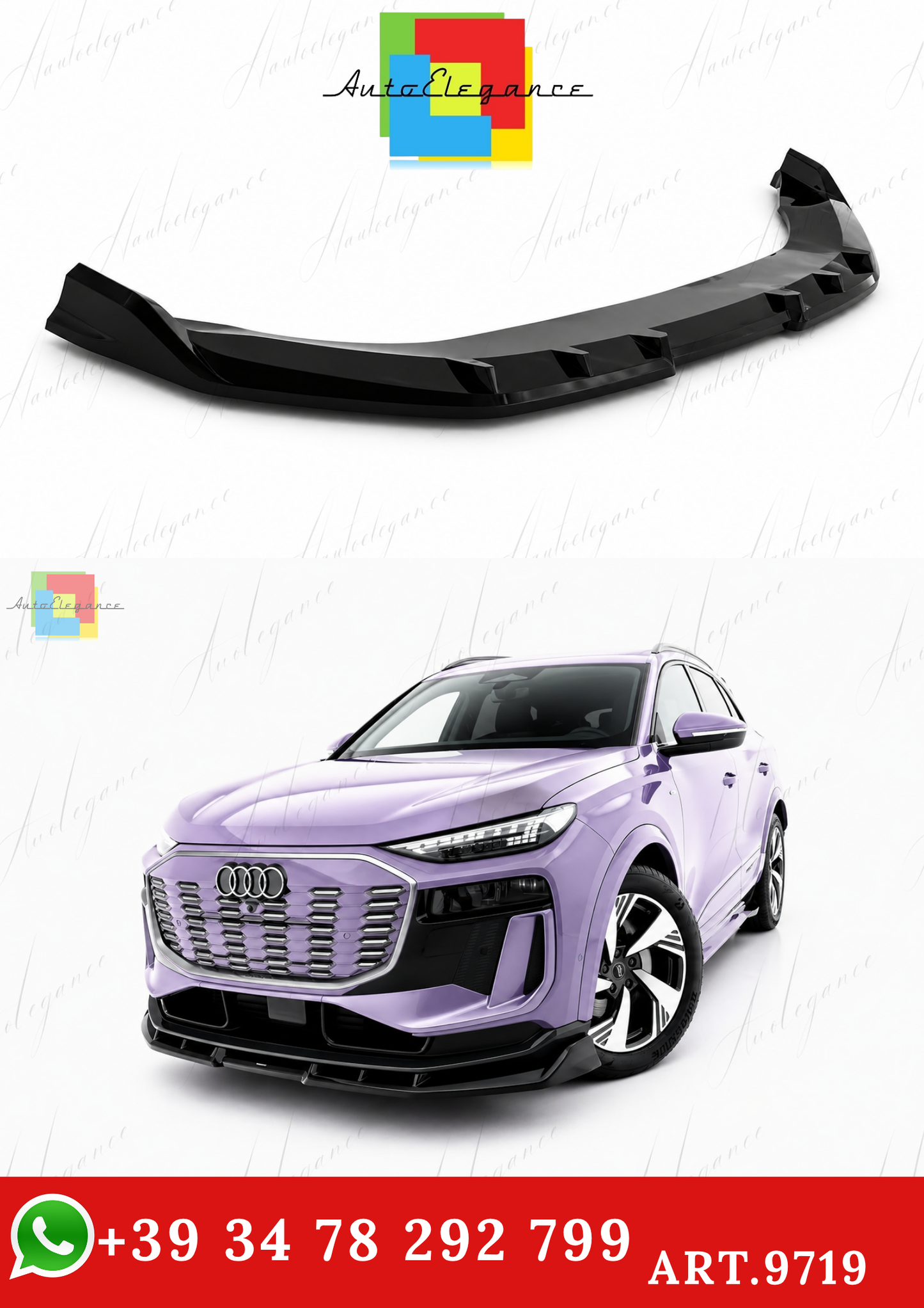 🔥ART.9719 SPLITTER AUDI  Q6 E-TRON STANDARD S-LINE SQ6 E-TRON SUV SPORTBACK🔥