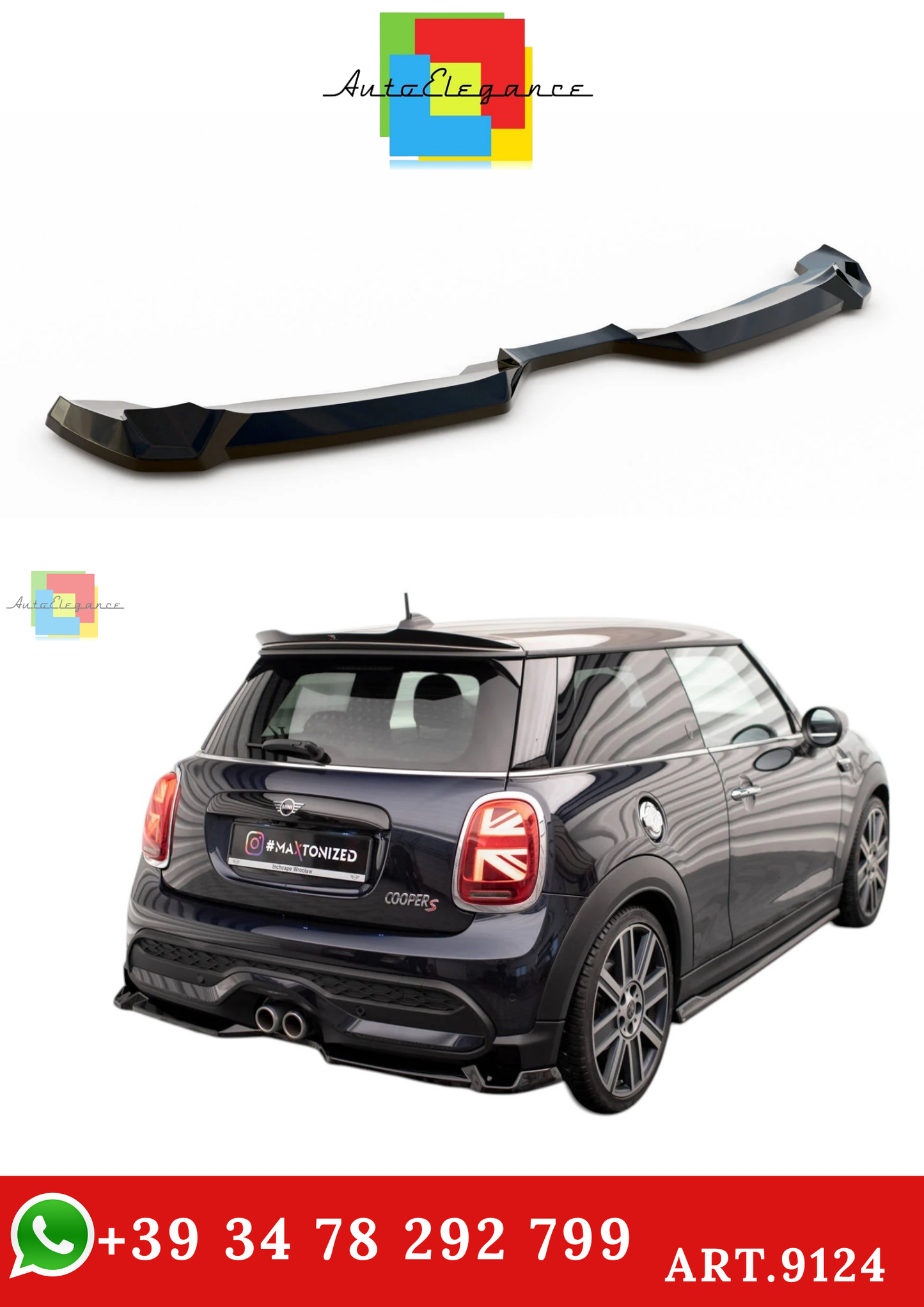 🔥ART.9124 SPLITTER POSTERIORE ADATTO PER MINI COOPER S F56 FACELIFT🔥