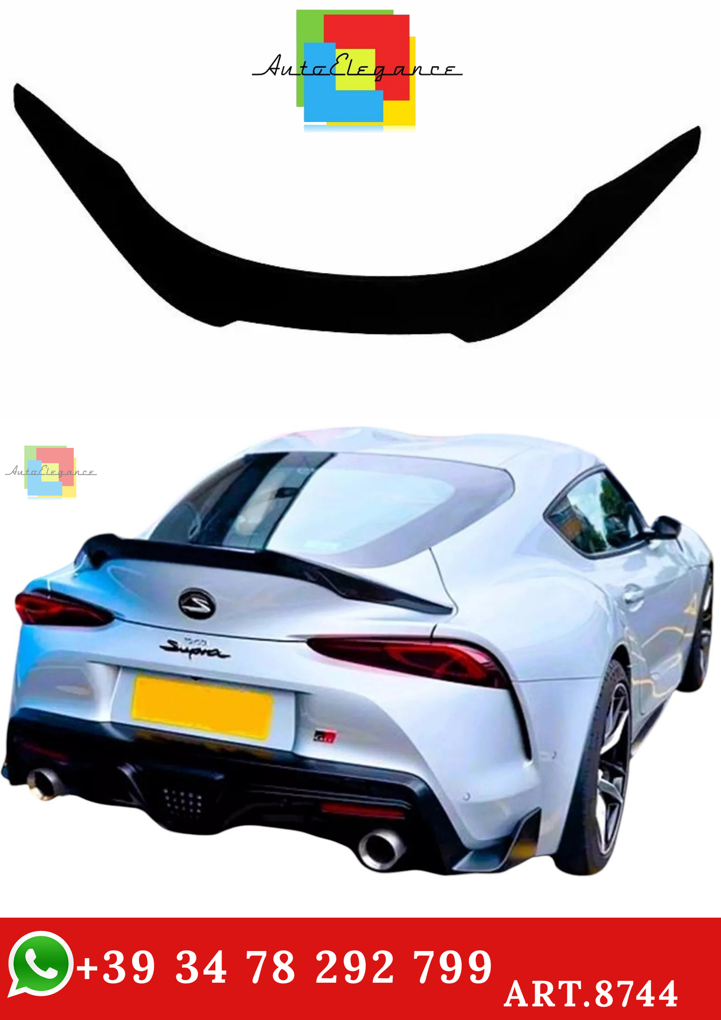 🔥ART.8744 SPOILER STIVAE CODA ALTA POSTERIORE TOYOTA SUPRA NON VERNICIATO 19+🔥