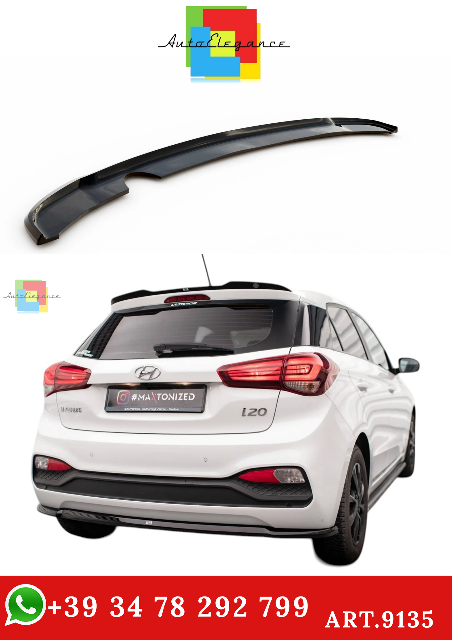 🔥ART.9135 SPLITTER POSTERIORE ADATTO PER HYUNDAI i20 Mk2 FACELIFT🔥