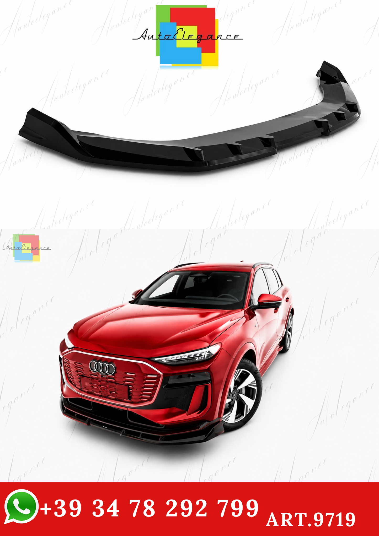 🔥ART.9719 SPLITTER AUDI  Q6 E-TRON STANDARD S-LINE SQ6 E-TRON SUV SPORTBACK🔥