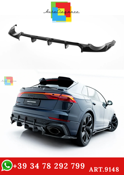 🔥ART.9148 SPLITTER POSTERIORE IN FIBRA DI CARBONIO PER AUDI RSQ8 Mk1 FACELIFT🔥