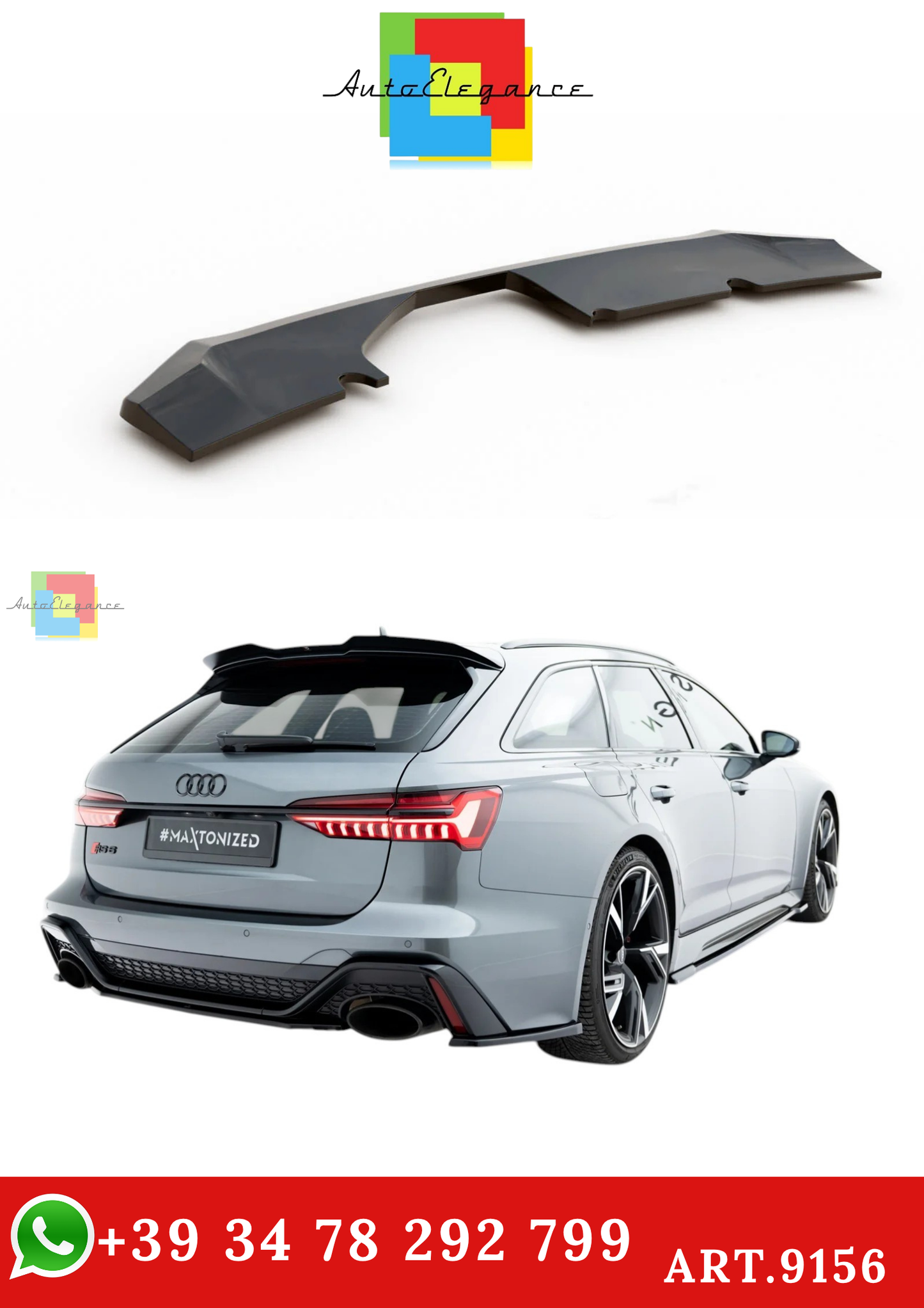 🔥ART.9156 SPLITTER POSTERIORE ADATTO PER AUDI RS6 C8 / C8 FACELIFT🔥