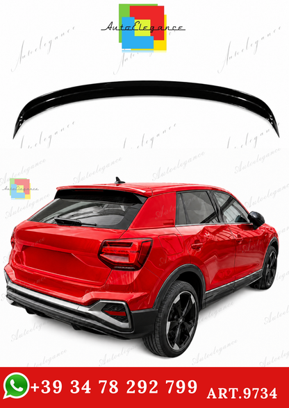 🔥ART.9734 SPOILER POSTERIORE PER TETTO AUDI Q2 NERO LUCIDO IN ABS / 16 - 20🔥
