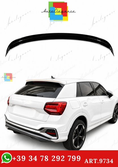 🔥ART.9734 SPOILER POSTERIORE PER TETTO AUDI Q2 NERO LUCIDO IN ABS / 16 - 20🔥