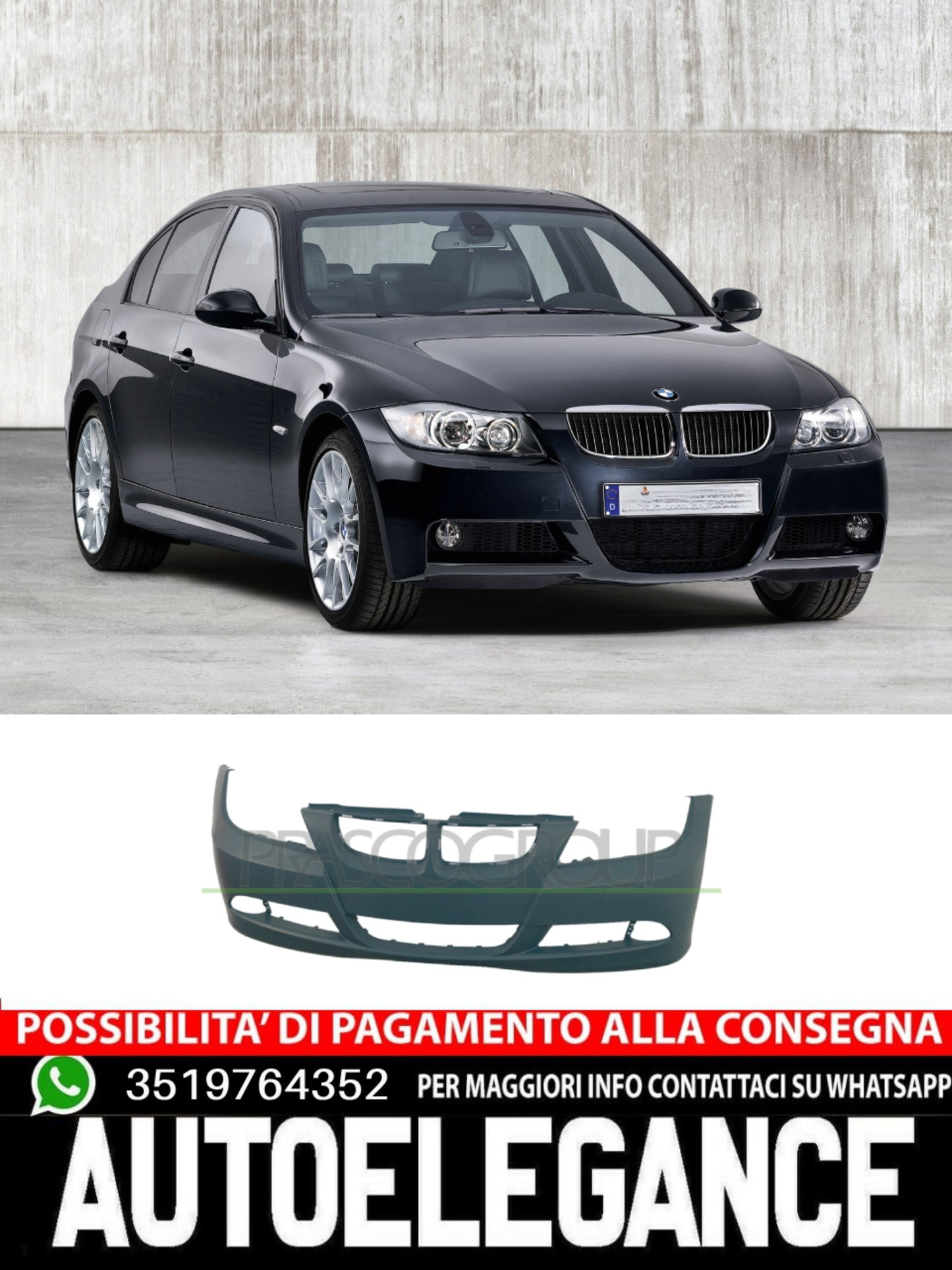 Paraurti Prasco Anteriore  Per Bmw 3 E91 335 330 325 323 320 318 E90 316