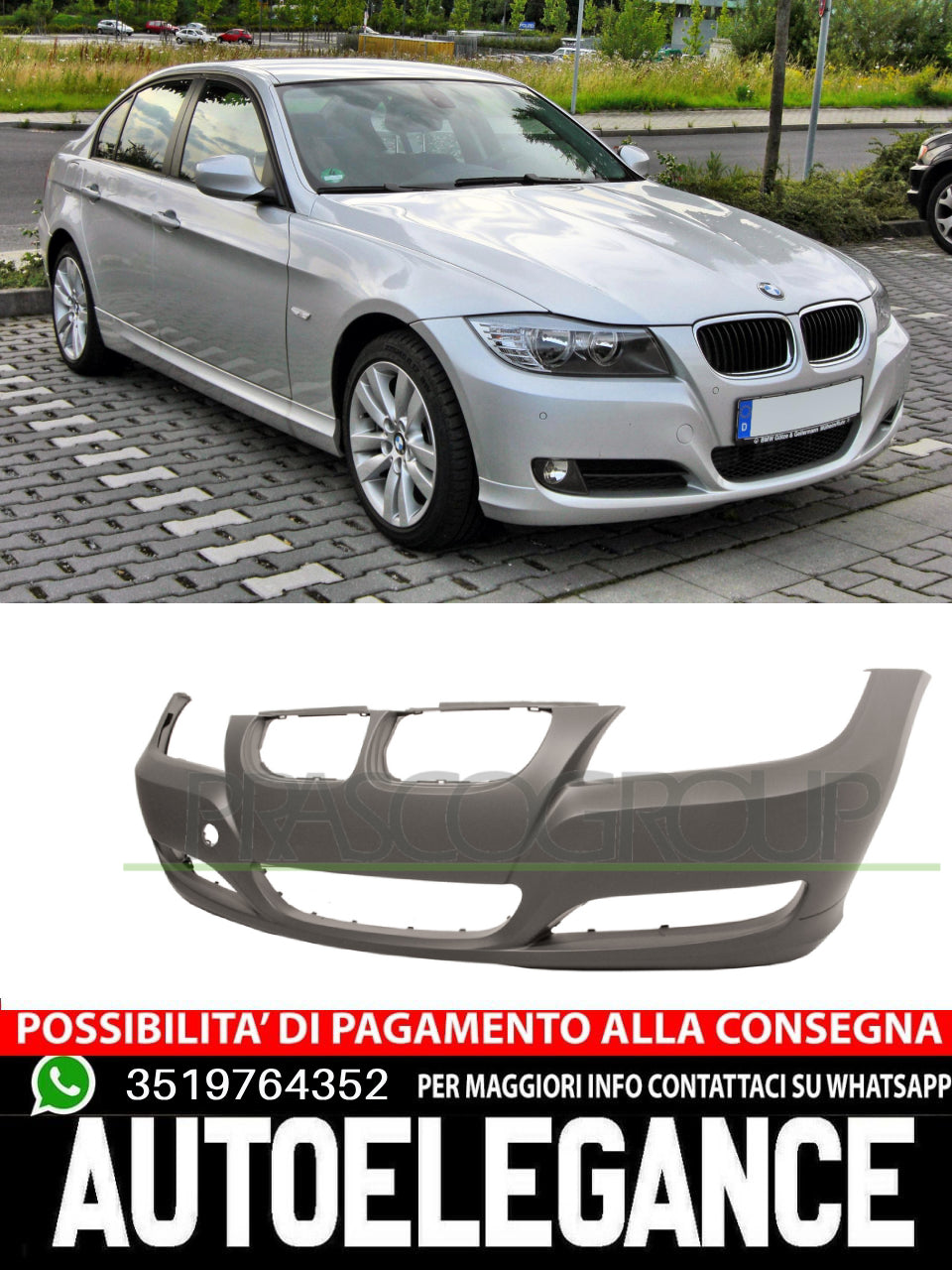 Paraurti anteriore-con primer per Bmw Serie 3 E90/E91 03/09- 08/11 51117204242