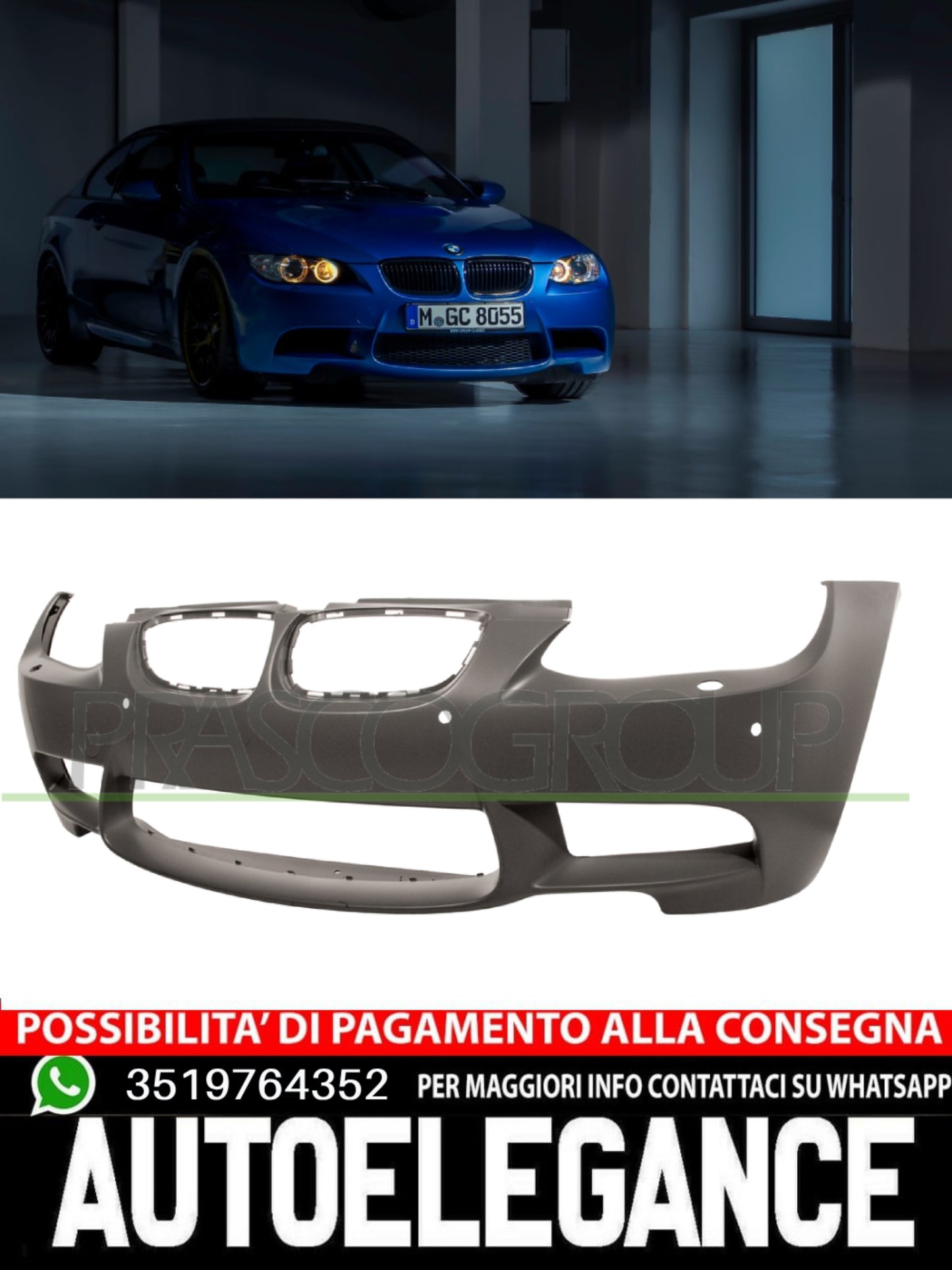 Paraurti Prasco Anteriore per BMW 3 E90/92/93 M3 E92 31 PRIMER 51118043959