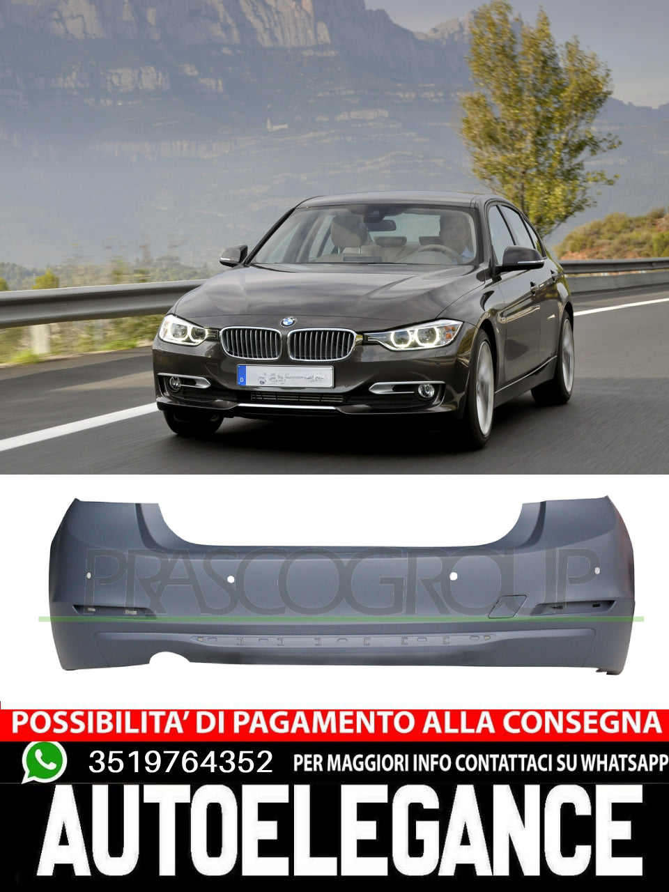 Paraurti Prasco Posteriore Per Bmw 3 F30 F80 Activehybrid 335 330 328 325 32 ki0