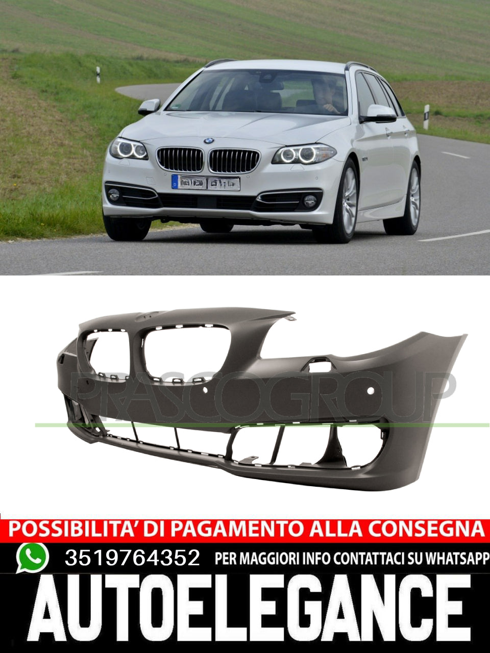 Paraurti Prasco CON PRIMER FORI PDC FORI LAVAFARI per Bmw  51117332677