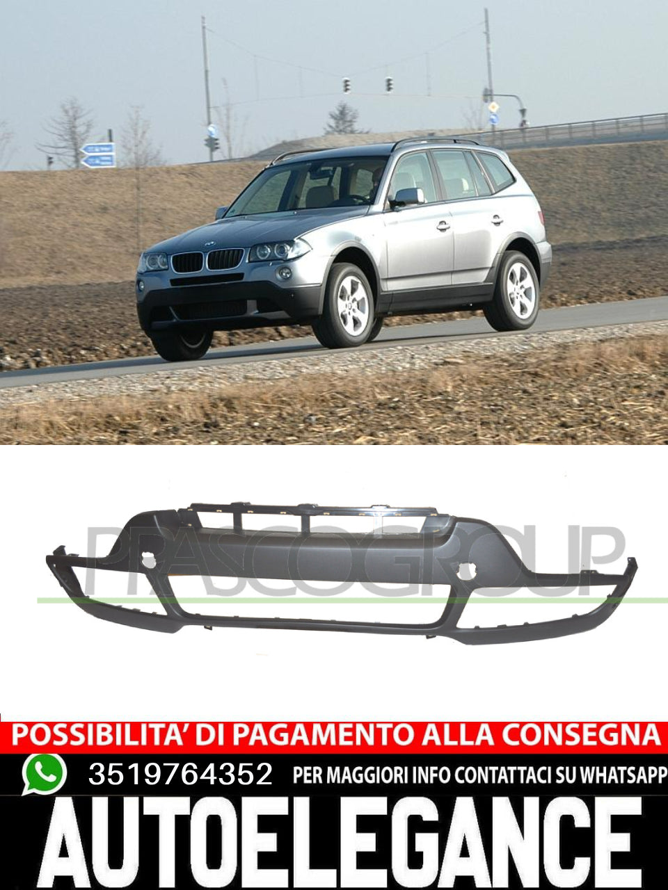 Paraurti Prasco Anteriore CON PRIMER FORI PDC Per Bmw X5 E70 Xdrive 4.8 3.0 M