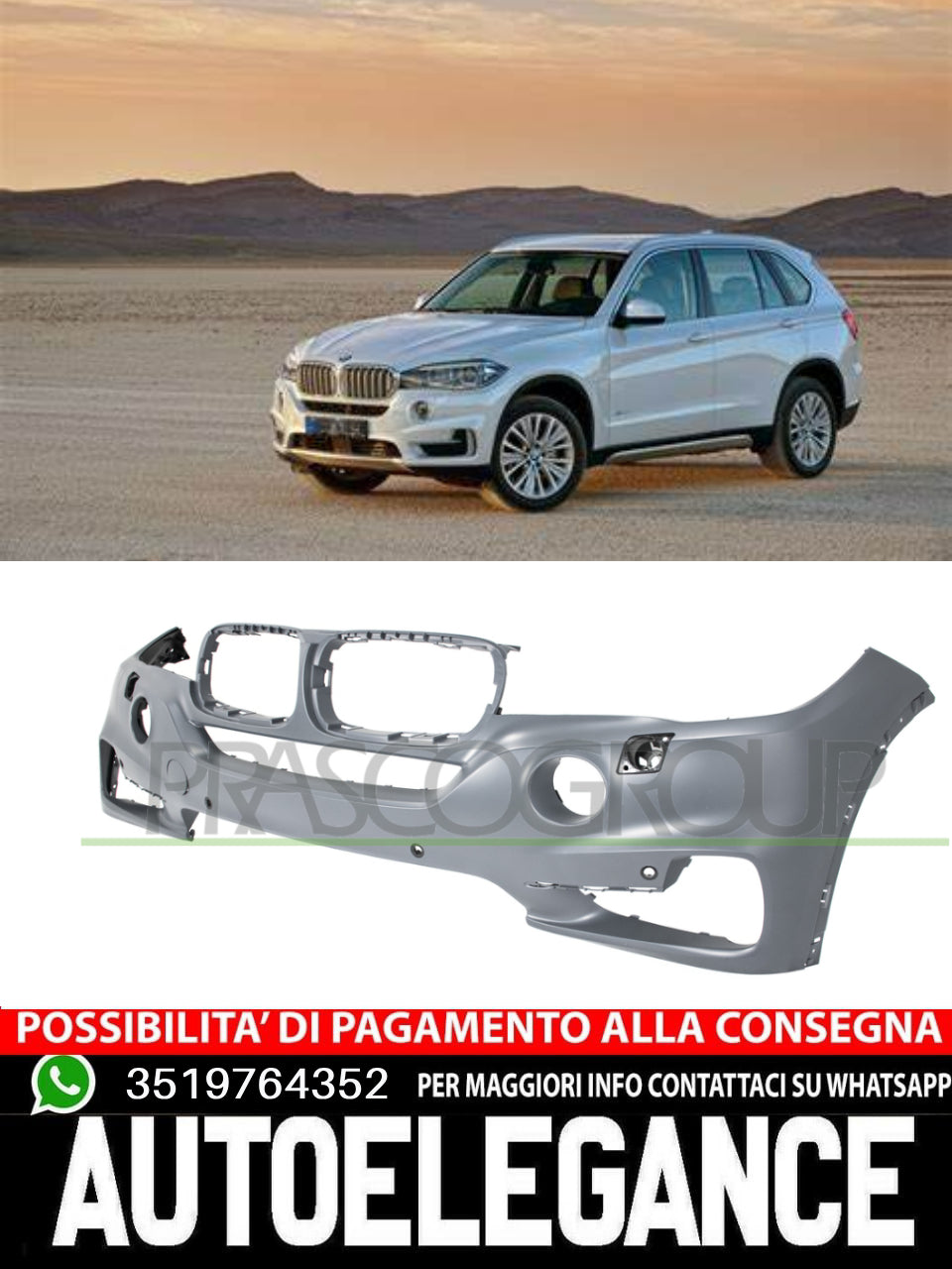 Paraurti Prasco e PRIMER FORI LAVAFARI FORI PDC PARK ASSIST per Bmw 51117394935