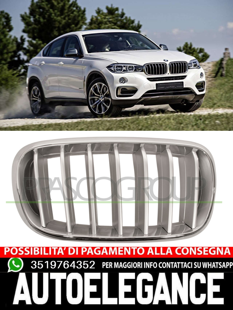 Prasco Front Radiator Grille For Bmw X5 F15 F85 Xdrive Sdrive 51117303108 