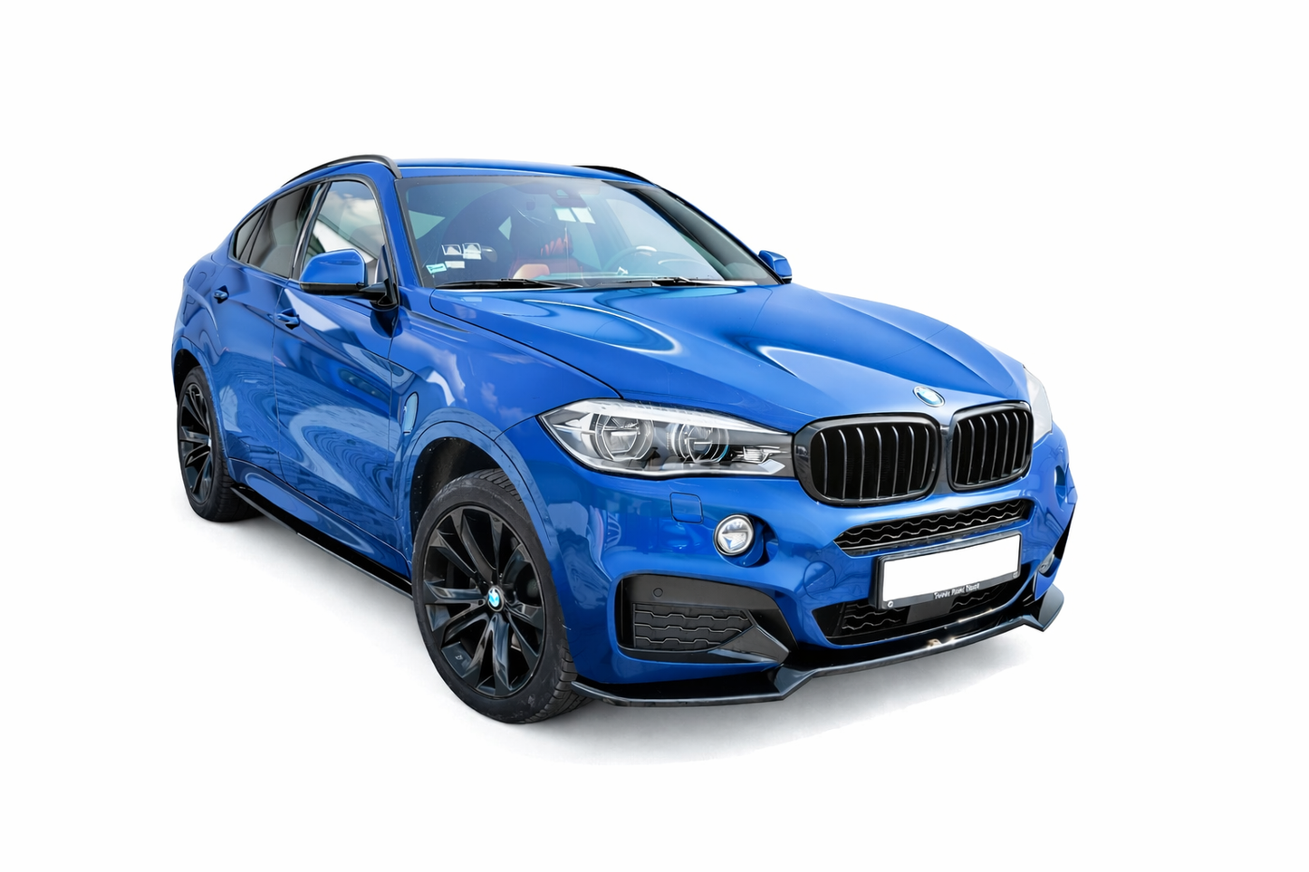 💫ART.9305 SPLITTER ANTERIORE v.1 NERO LUCIDO per BMW X6 F16 M-PACK💫
