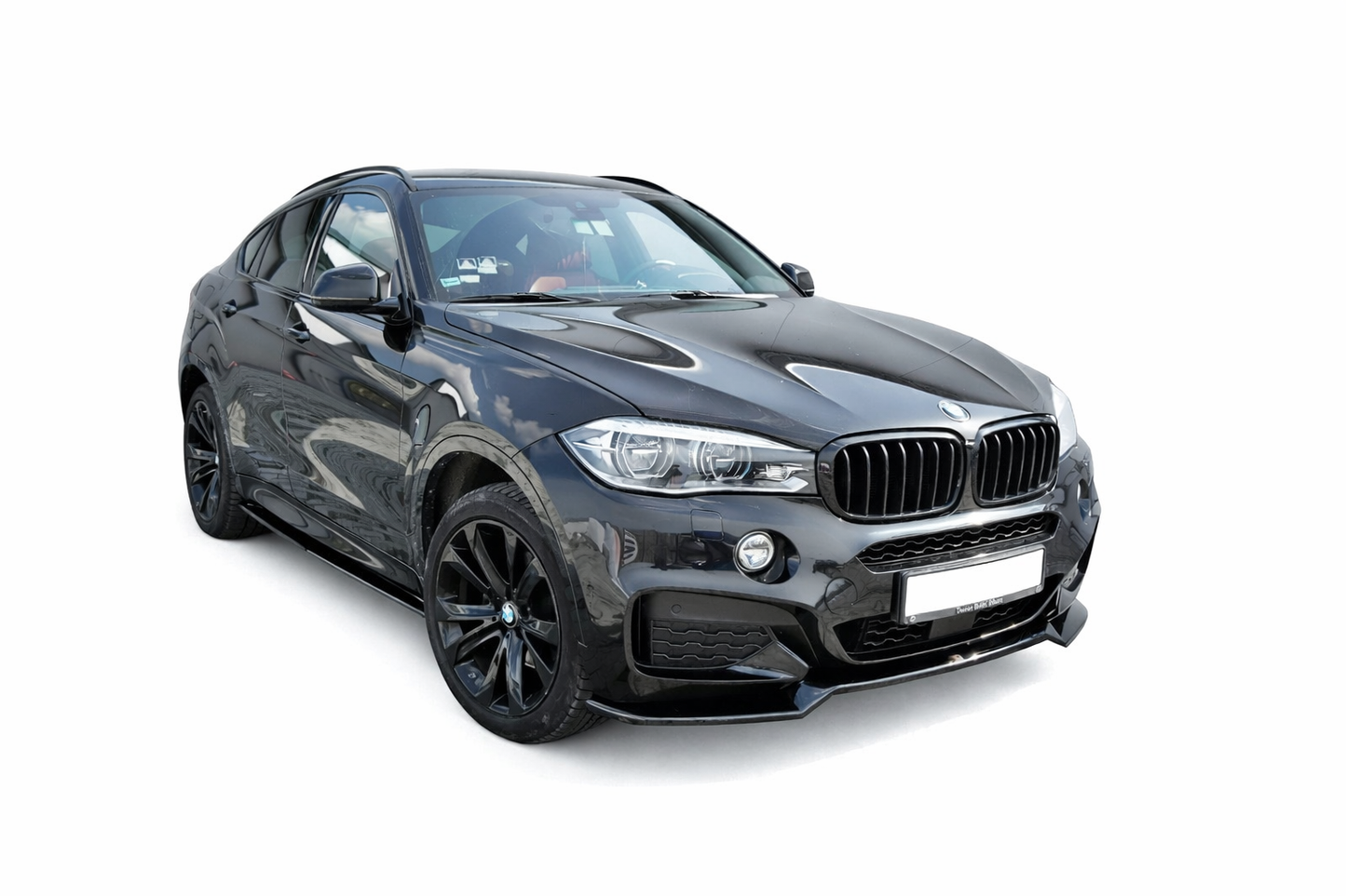 💫ART.9305 SPLITTER ANTERIORE v.1 NERO LUCIDO per BMW X6 F16 M-PACK💫