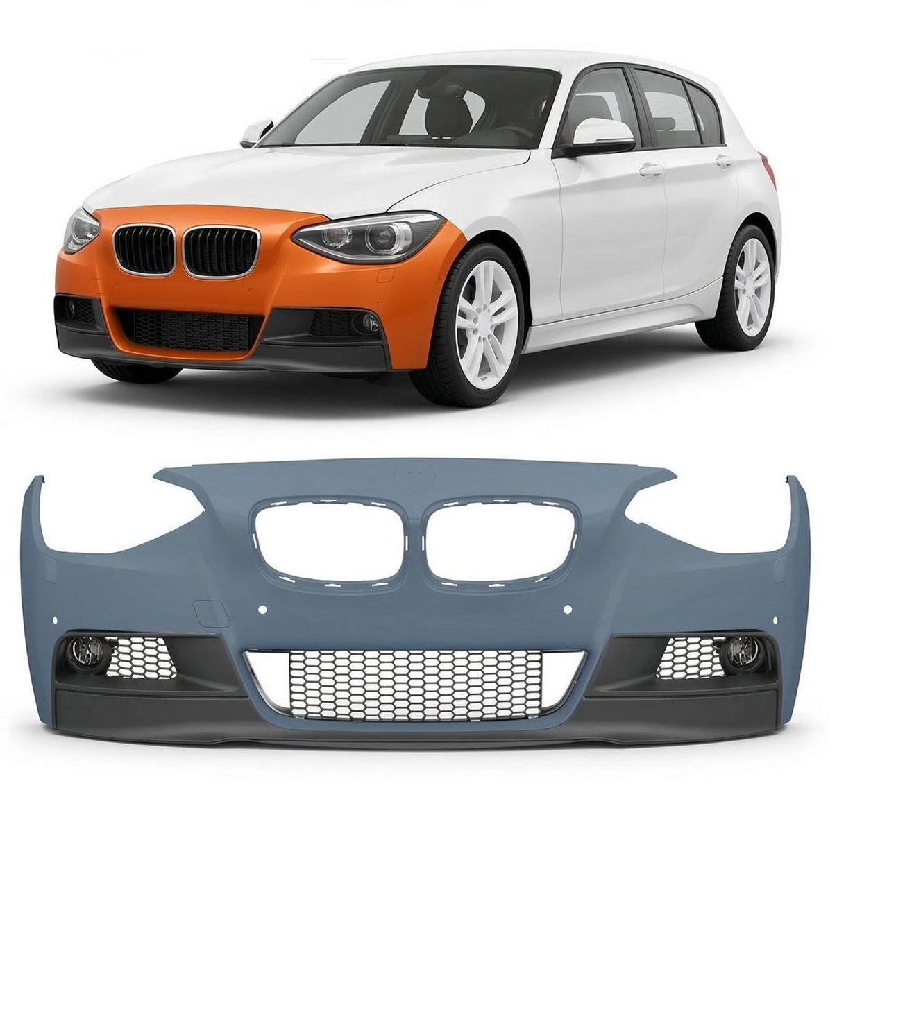👉Paraurti Anteriore M-Tech PDC+SRA con Spoiler per BMW 1 F20/F21 2011-2015👈