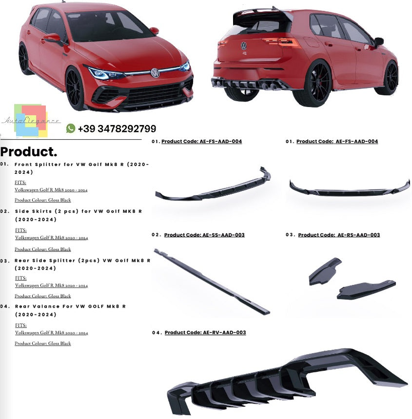 💫Bodykit adatto per Volkswagen Golf MK8 R 2017-2020💫