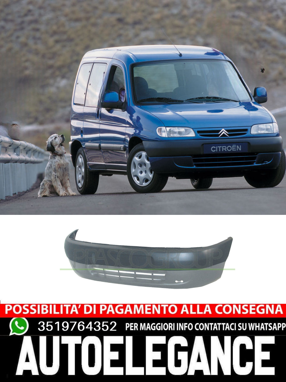 Paraurti Prasco Anteriore PARZIALMENTE PRIMER per CITROEN BERLINGO  7401P6