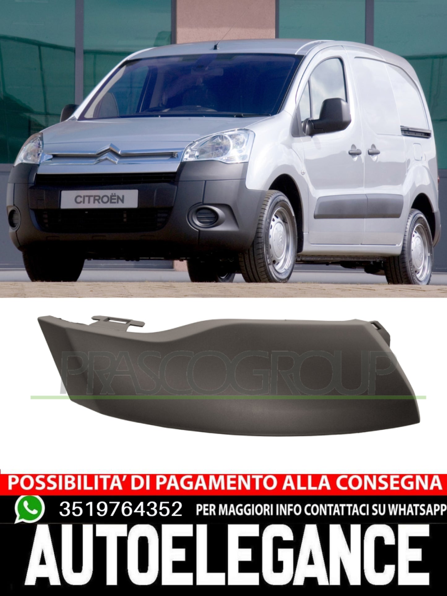 Modanatura paraurti anteriore destro per berlingo 2008 in poi   7452TP