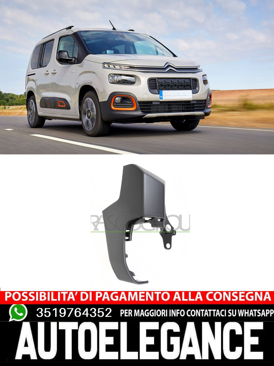 Paraurti Prasco Posteriore Sx Sinistro per CITROEN BERLINGO  9816789680