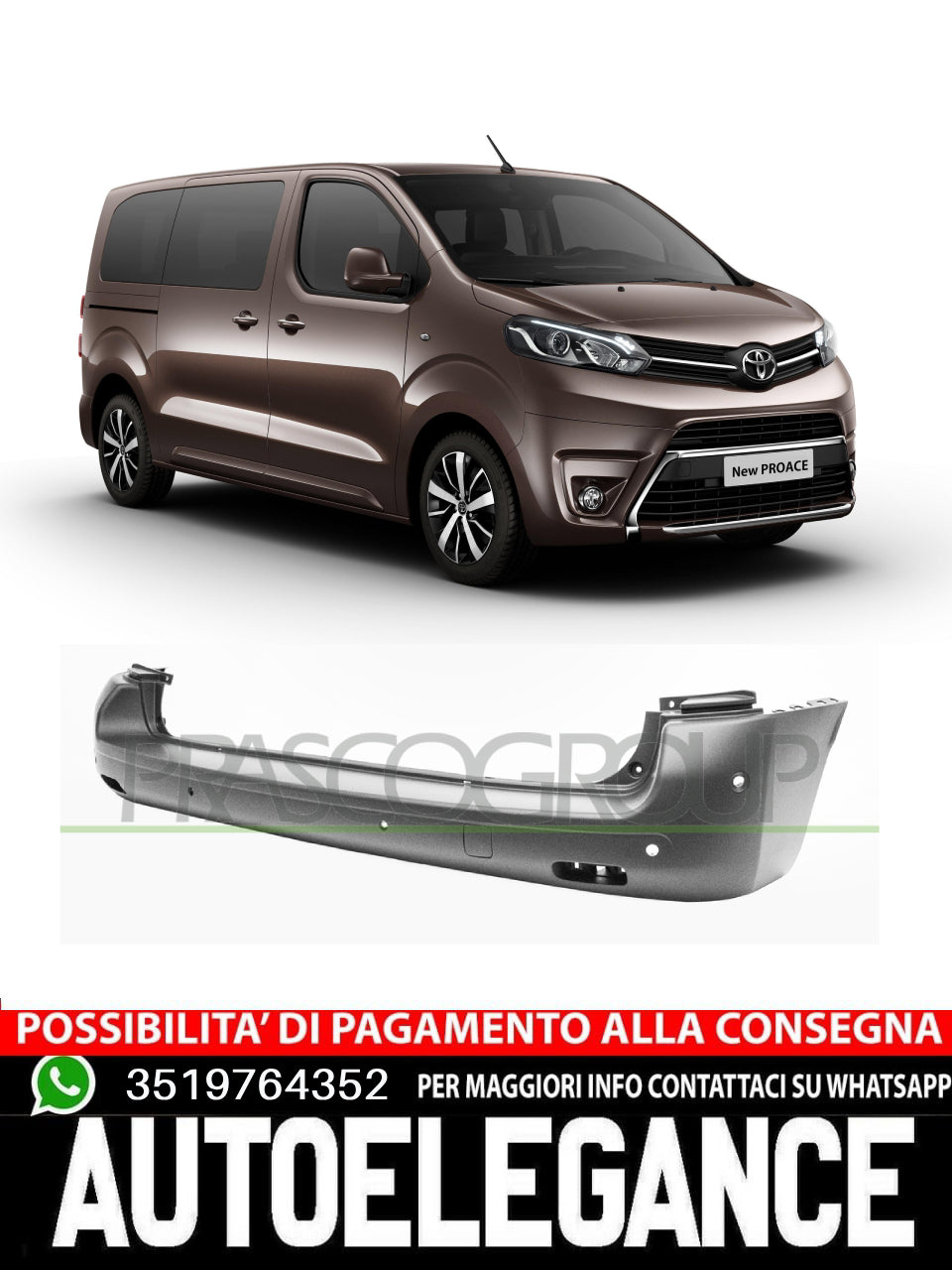 Paraurti Prasco Anteriore CON FORI PDC/PARK ASSIST Per Citroen Jumpy 1614328480