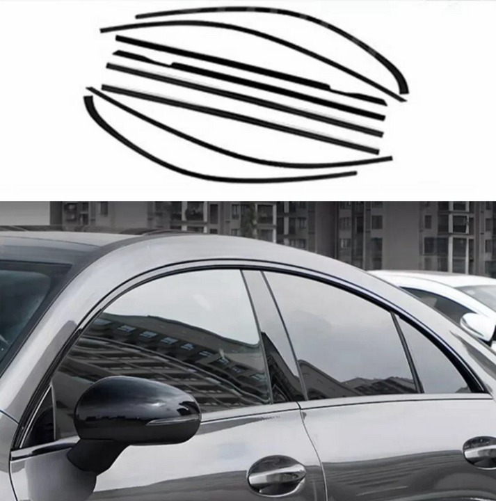 ART.4961 Cornici finestrini neri copertura adesiva window MERCEDES CLA W117