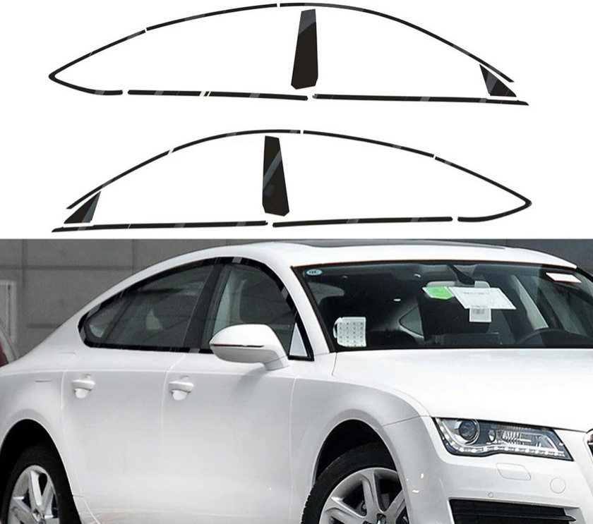 ART.4877 Cornici finestrini neri copertura adesiva window Audi A7 4GB 10-17