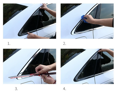 ART.4887 Cornici finestrini neri copertura adesiva window Audi A3 2013-2020