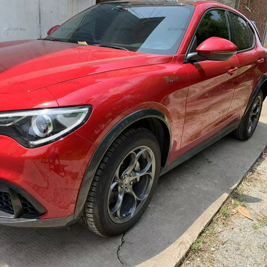 Widened fenders suitable for Alfa Romeo Stelvio glossy black 