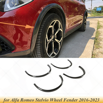 Widened fenders suitable for Alfa Romeo Stelvio glossy black 
