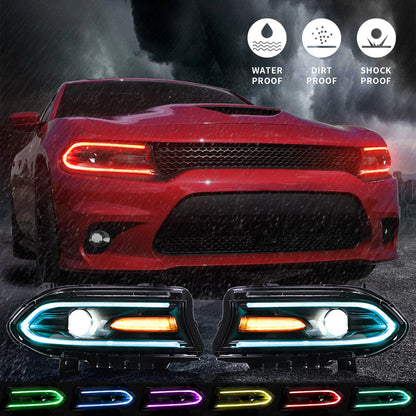 Fari per proiettore RGB per Dodge Charger 2015-UP (obiettivo a doppio raggio con sistema di cambio colore)